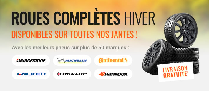 Roues complètes hiver disponibles sur toutes les jantes 50 marques de pneus livraison gratuite*