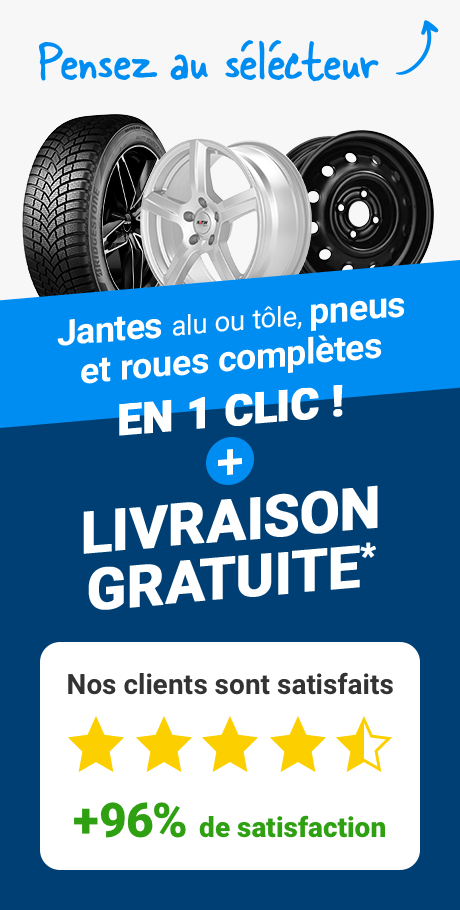 Jantes, pneus et roues complètes en livraison gratuite*