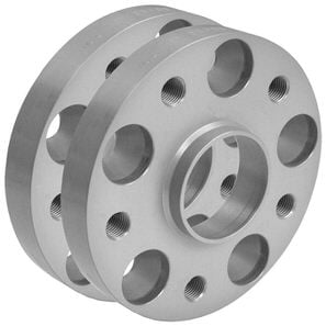 Cales SCC double boulonnage 35mm (paire) - Anodisé Argent - 5x100 (57,1)