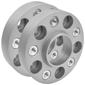 Cales SCC double boulonnage renforcé 25mm (paire) - Anodisé Argent - 4x100 (57,1)