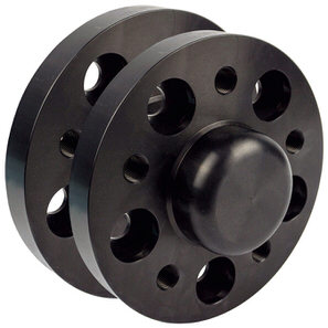 Cales SCC double boulonnage 35mm (paire) - Anodisé Noir - 5x112 (66,6)