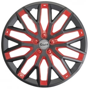Enjoliveurs 14 pouces Gulf GT40 Noir / Rouge - les 4
