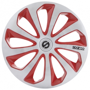 Enjoliveurs Sparco SICILIA Argent / Rouge