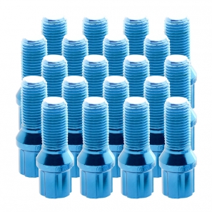Boulons de roue conique RACING JB1 M14x1,25 L.27mm - Bleu - lot de 20 + 1 adaptateur - Japan Racing