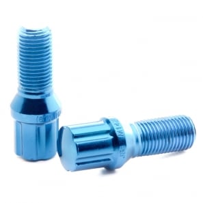 Boulons de roue conique RACING JB1 M14x1,25 L.27mm - Bleu - lot de 20 + 1 adaptateur - Japan Racing