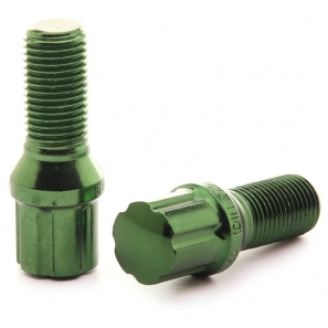 Boulons de roue conique RACING JB1 M14x1,5 L.27mm - Vert - lot de 20 + 1 adaptateur - Japan Racing