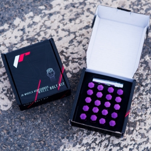 Boulons de roue conique RACING JB1 M12x1,5 L.27mm - Violet - lot de 20 + 1 adaptateur - Japan Racing