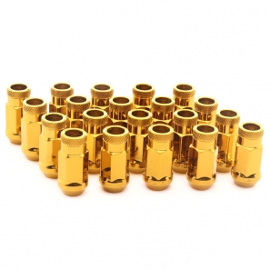 Écrous de roue Forgés conique ouvert RACING JN1 M12x1,5 H.45mm - Or - lot de 20 + 1 adaptateur - Japan Racing