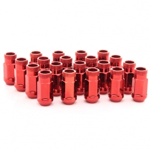 Écrous de roue Forgés conique ouvert RACING JN1 M12x1,25 H.45mm - Rouge - lot de 20 + 1 adaptateur - Japan Racing