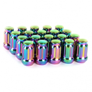Écrous de roue Forgés conique fermé RACING JN2 M12x1,25 H.35mm - Look Titane - lot de 20 + 1 adaptateur - Japan Racing